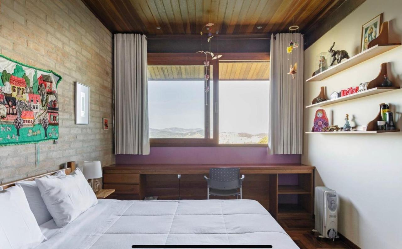 Campos do Jordão Casa De Vidro Com Vista Mantiqueira - Com Cafe E Staffヴィラ エクステリア 写真