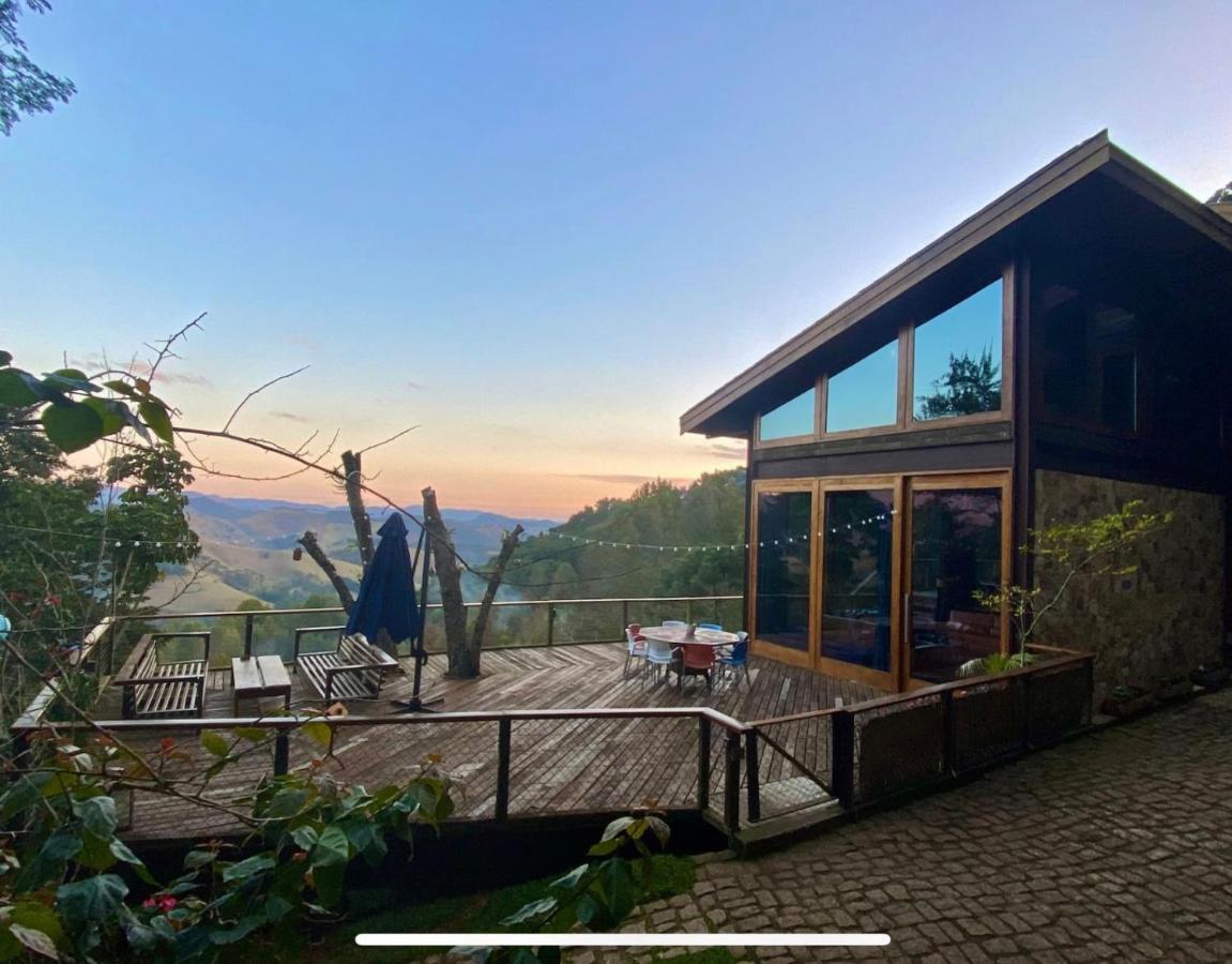 Campos do Jordão Casa De Vidro Com Vista Mantiqueira - Com Cafe E Staffヴィラ エクステリア 写真
