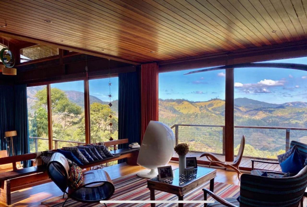 Campos do Jordão Casa De Vidro Com Vista Mantiqueira - Com Cafe E Staffヴィラ エクステリア 写真