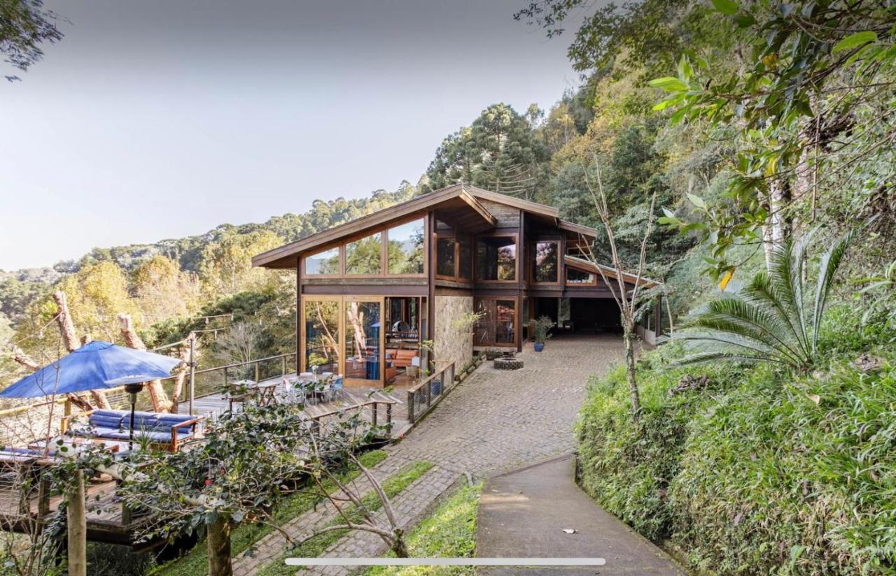 Campos do Jordão Casa De Vidro Com Vista Mantiqueira - Com Cafe E Staffヴィラ エクステリア 写真