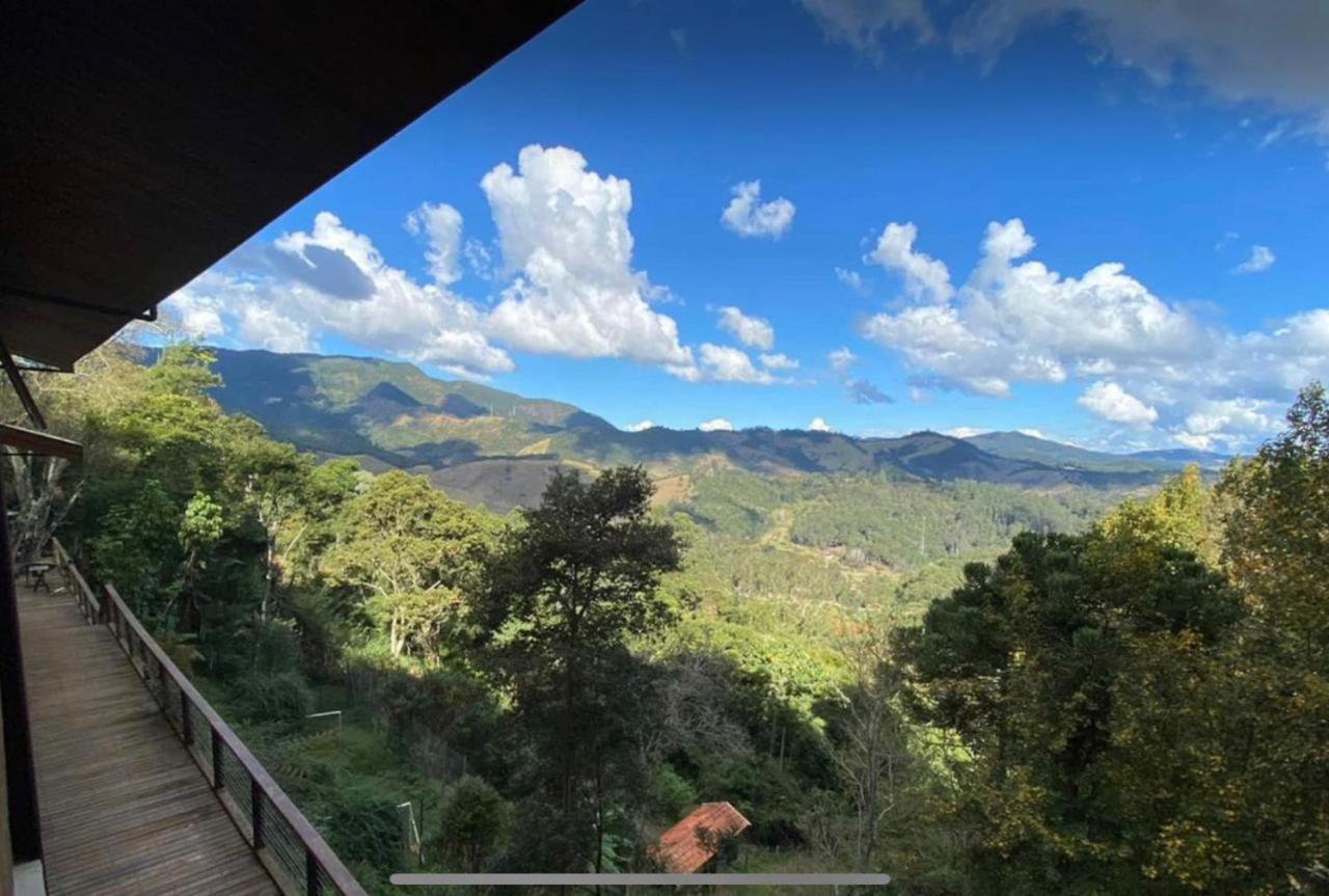 Campos do Jordão Casa De Vidro Com Vista Mantiqueira - Com Cafe E Staffヴィラ エクステリア 写真